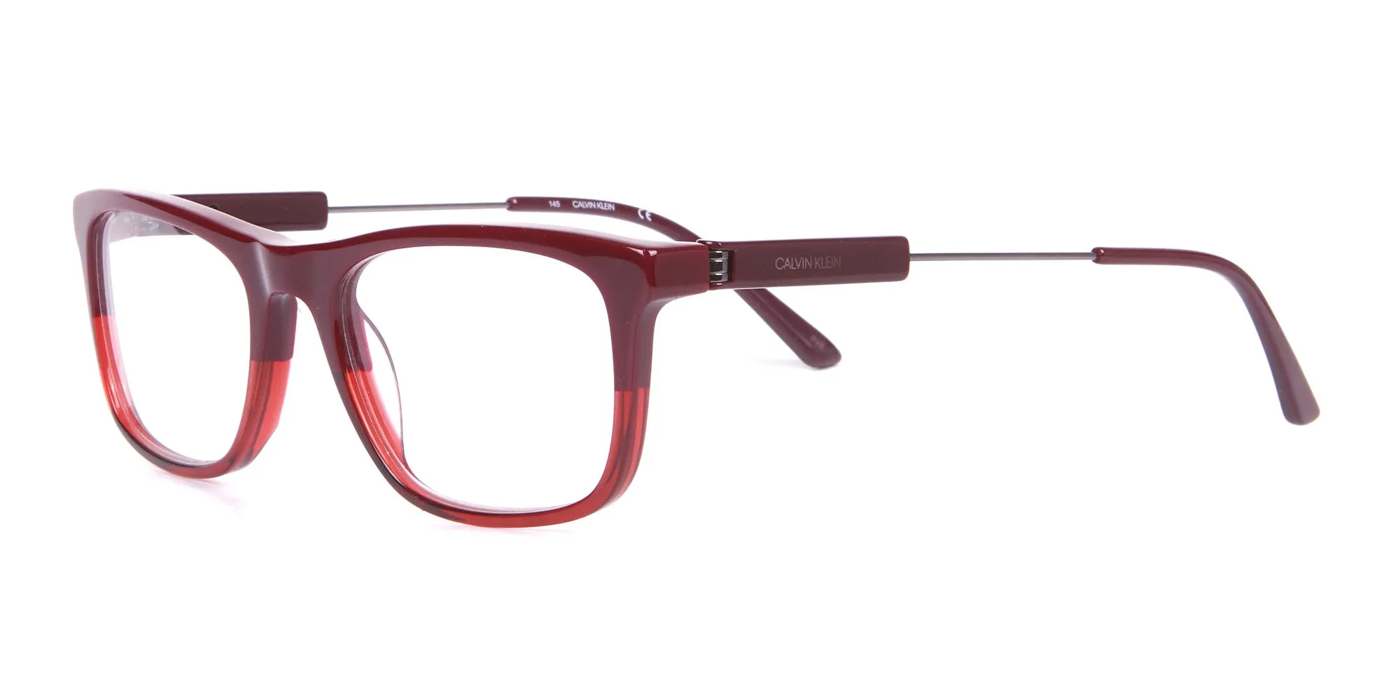 Calvin Klein CK19707 Two-Tone Rectangular Glasses Red-2