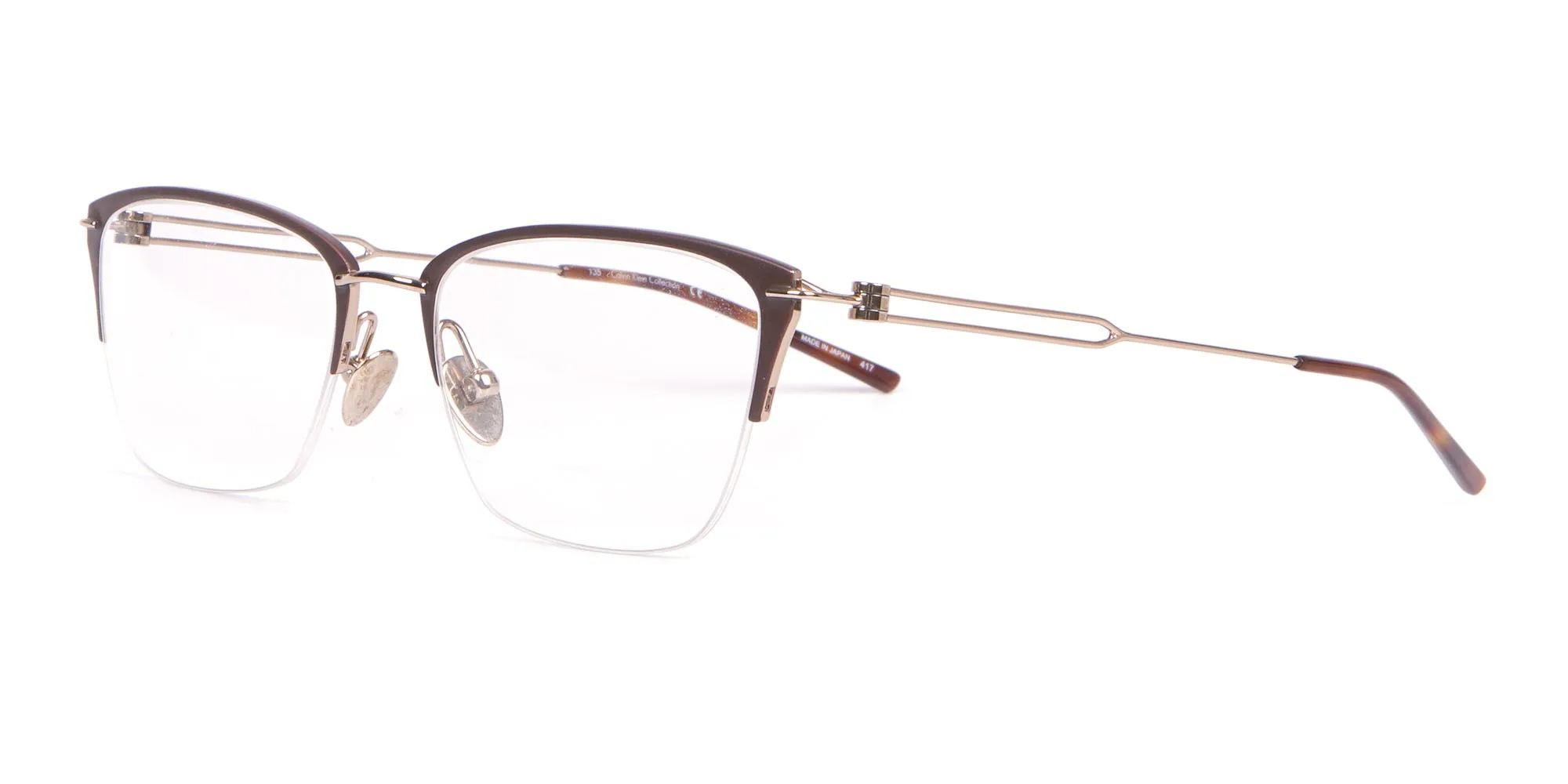 Calvin Klein CK8065 Women Half-Rimmed Glasses Matte Black-2