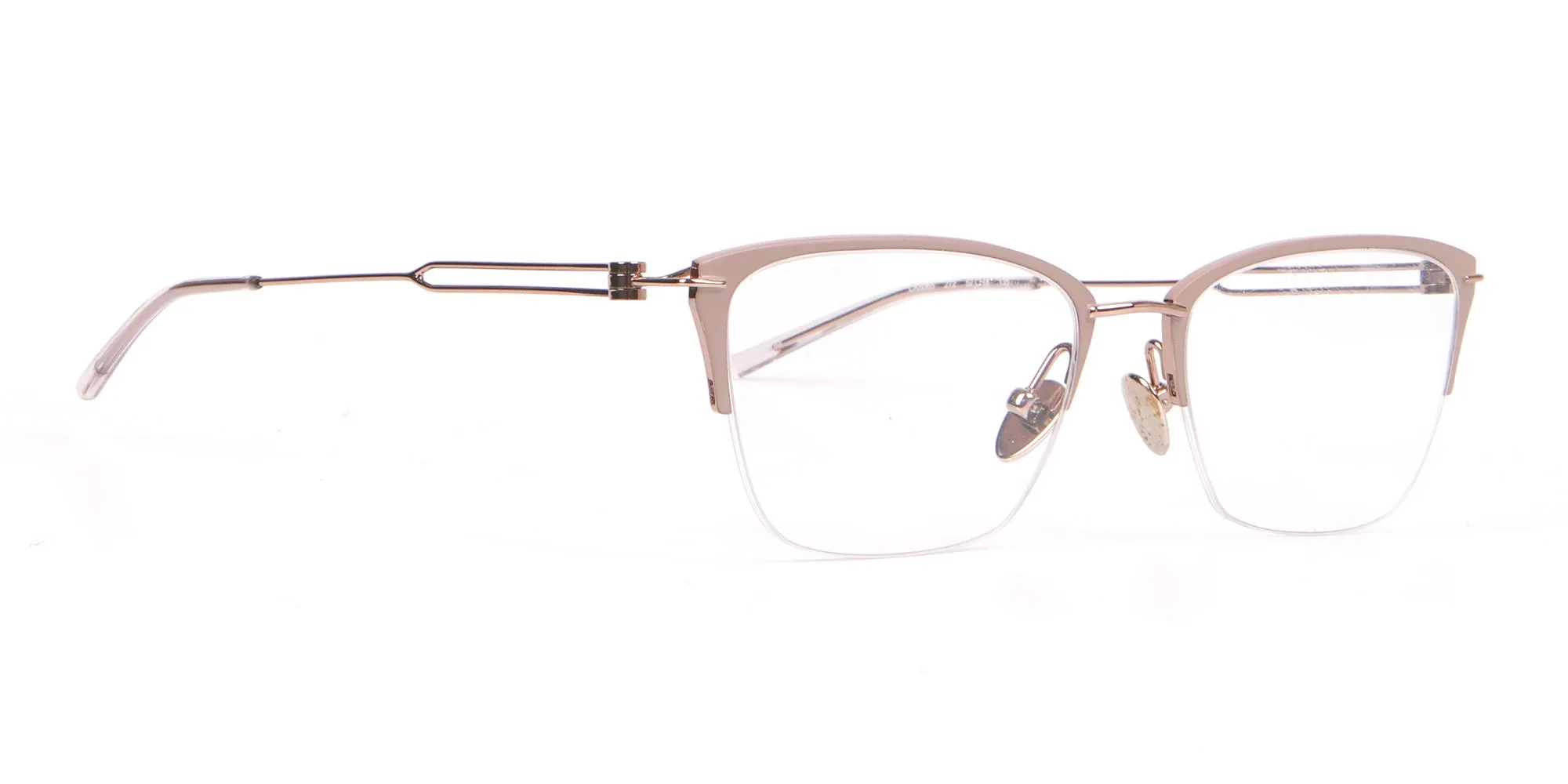 Calvin Klein CK8065 Women Titanium Half-Rimmed Glasses Nude-2