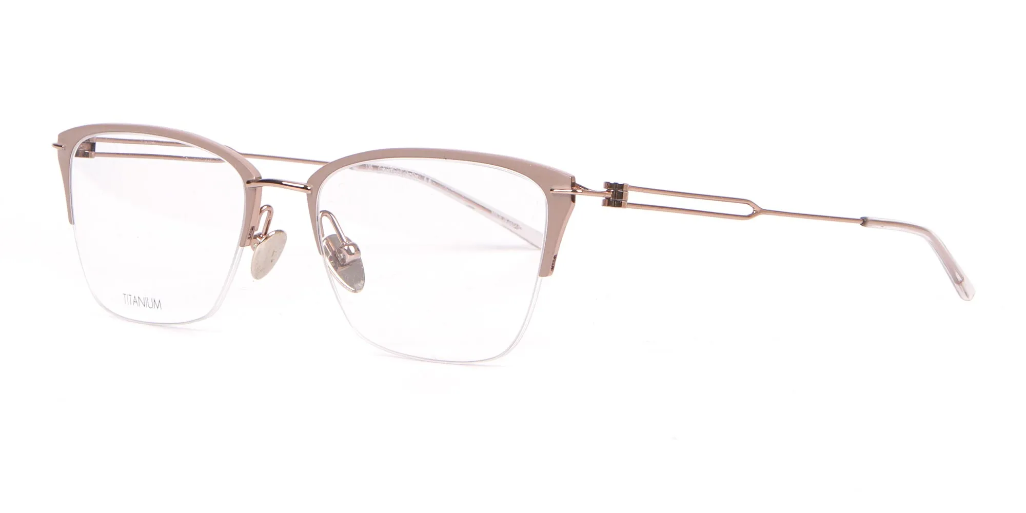 Calvin Klein CK8065 Women Titanium Half-Rimmed Glasses Nude-2