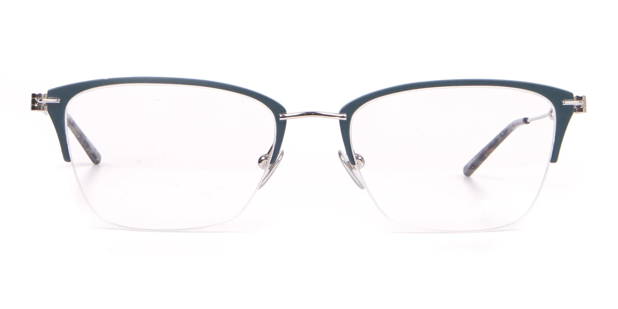 Calvin Klein CK8065 Women Titanium Half-Rimmed Glasses Teal-2