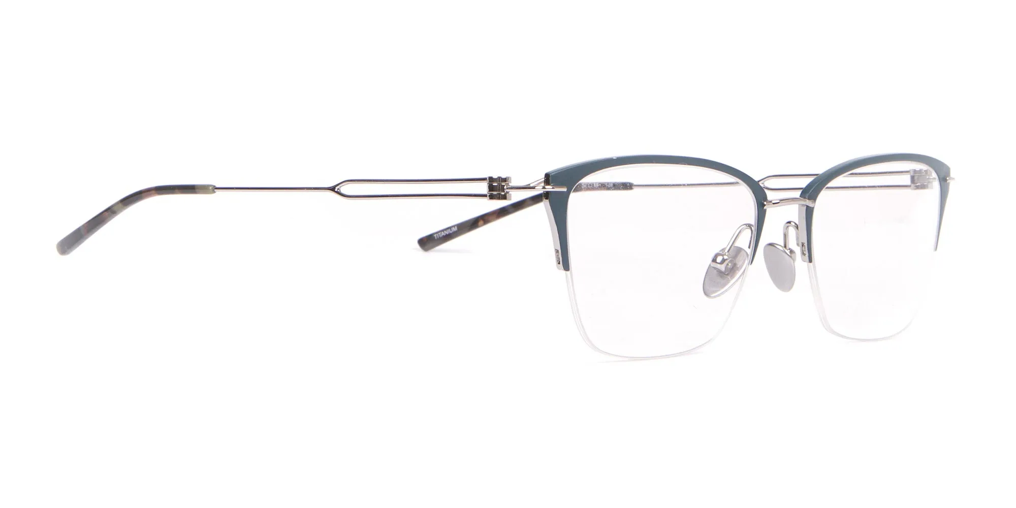Calvin Klein CK8065 Women Titanium Half-Rimmed Glasses Teal-2