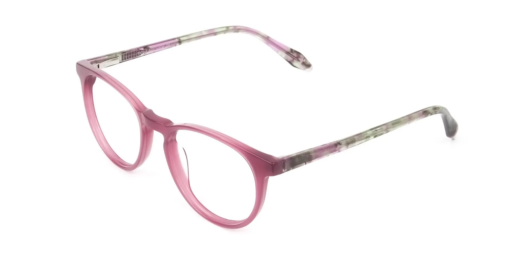 Keyhole Green Marble & Rose Red Frame Eyeglasses - 2