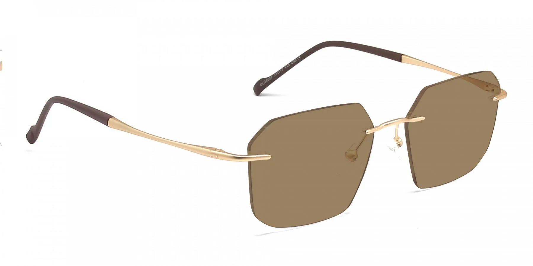 brown rimless sunglasses-1