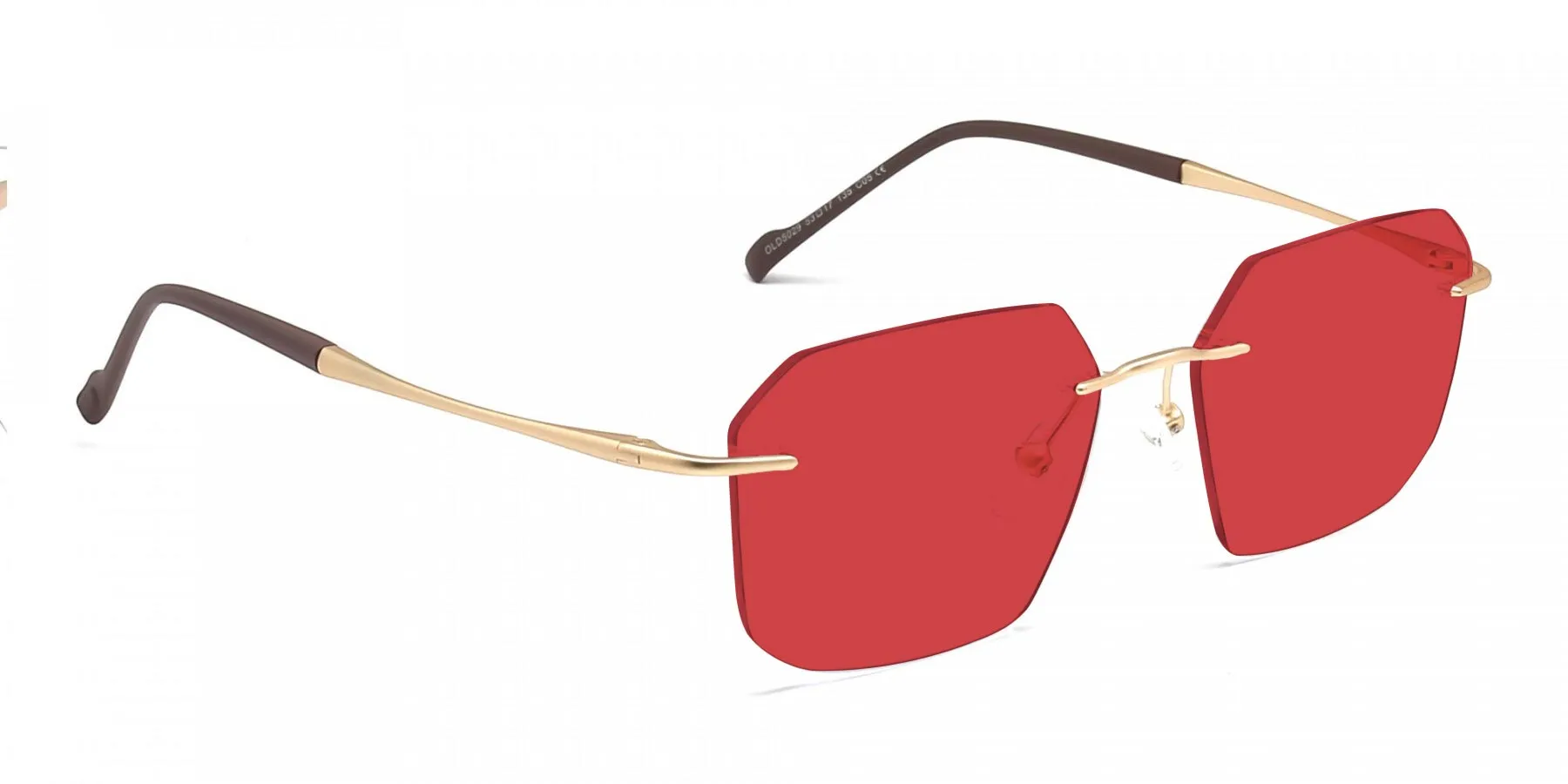 red rimless sunglasses-2