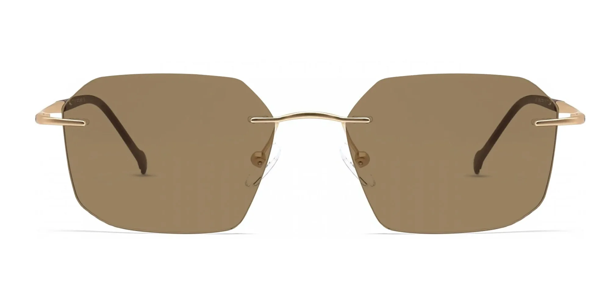 brown rimless sunglasses-1
