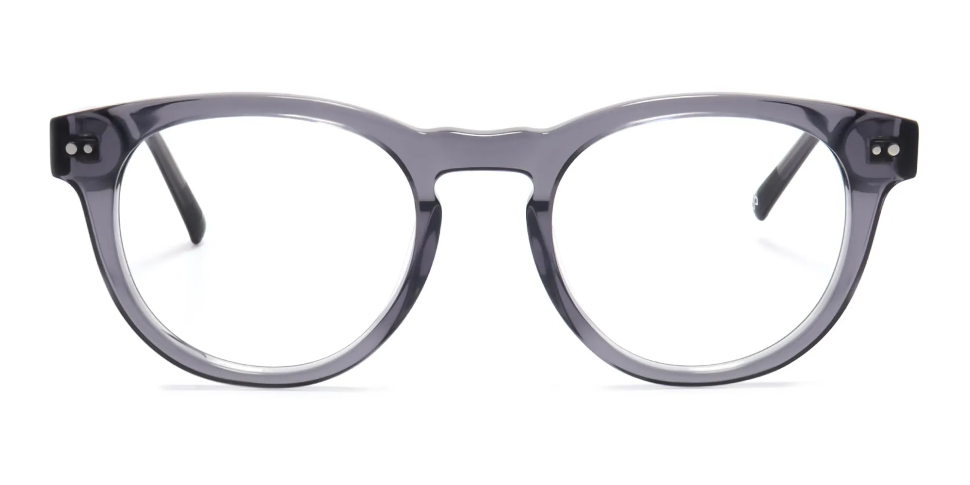 PINVIN 4 - Grey Round Acetate Full Rim Glasses | Specscart.®
