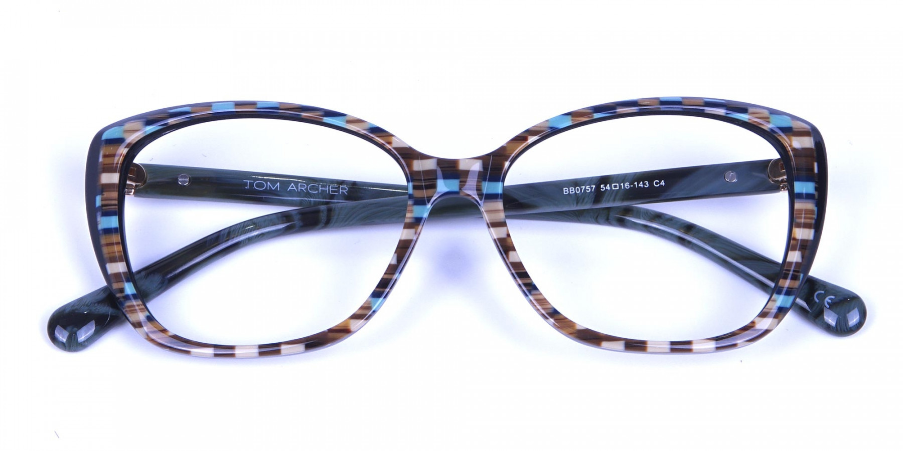 Beige & Mint Cat eye Glasses for Women