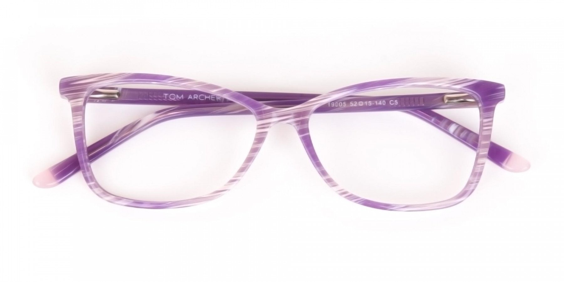Purple Cat Eye Glasses with Lavender Stripes-1