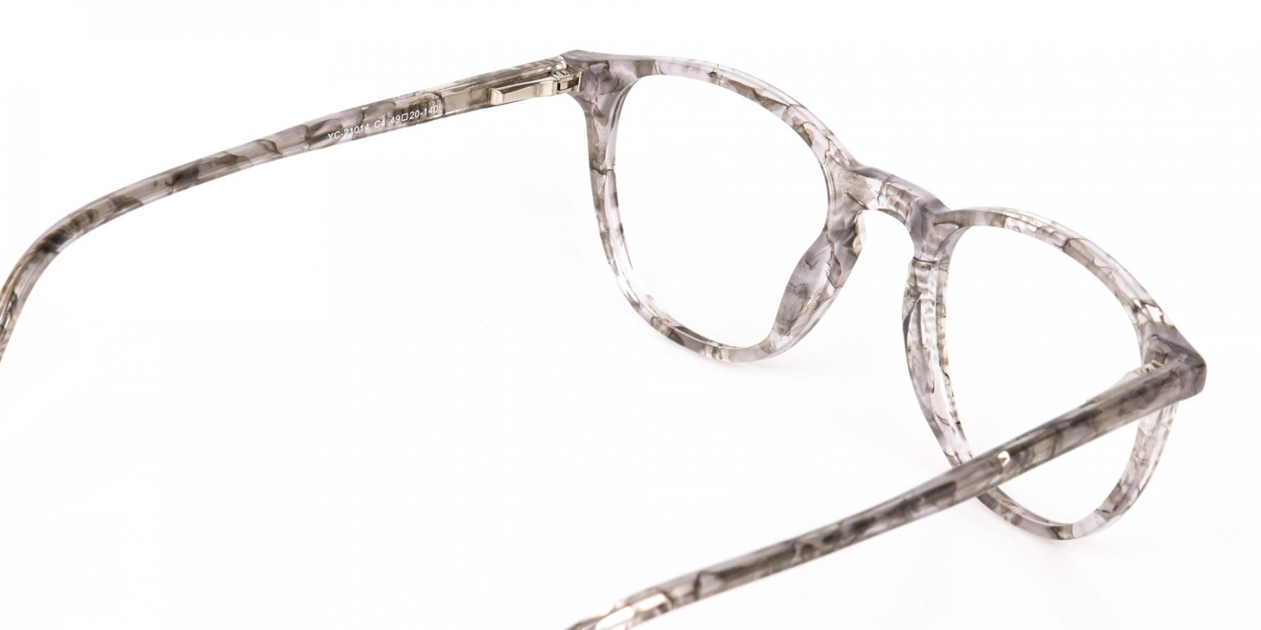 Silver Grey Marble Acetate Wayfarer Glasses-1