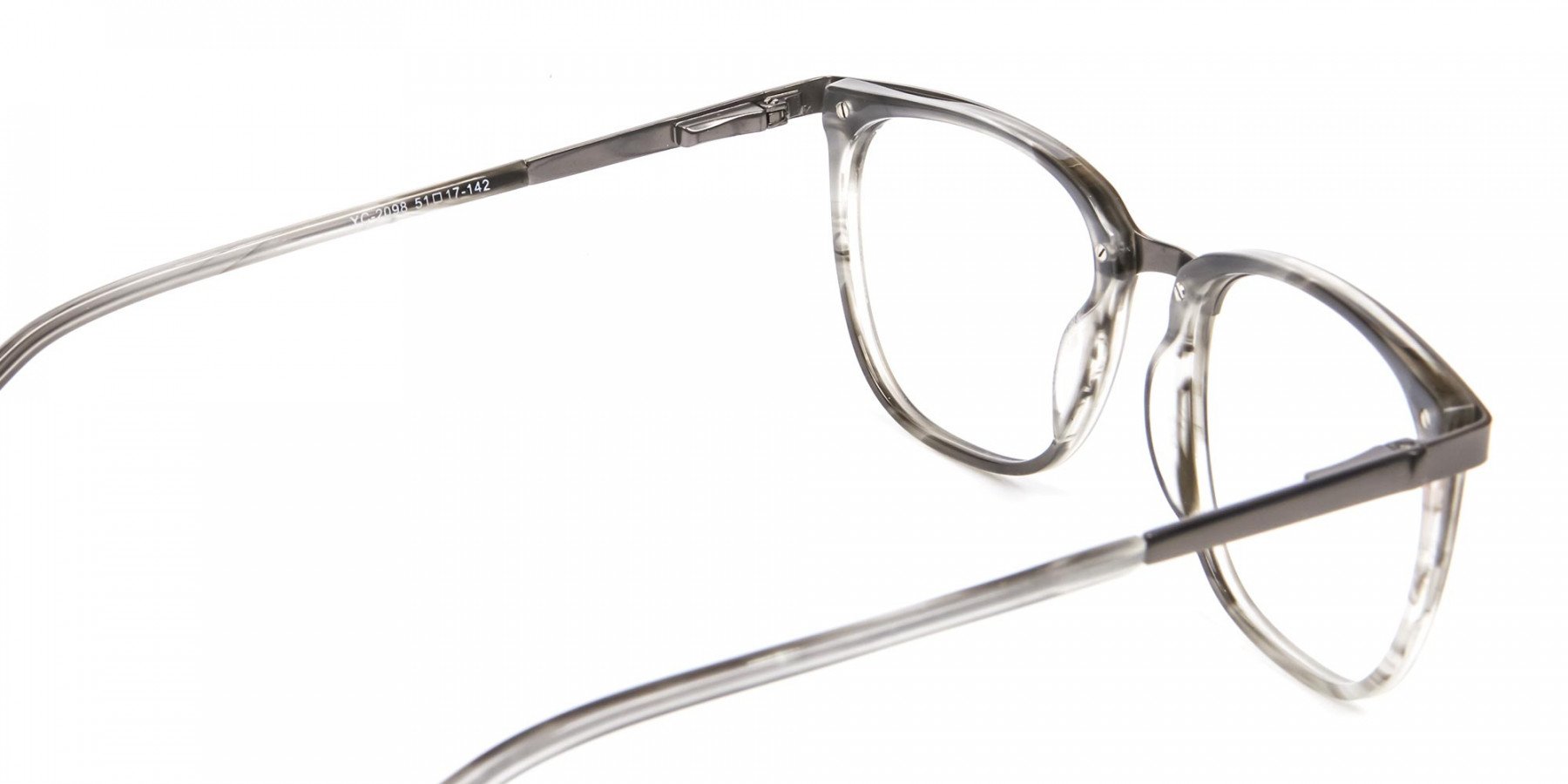 Silver Grey Square Glasses