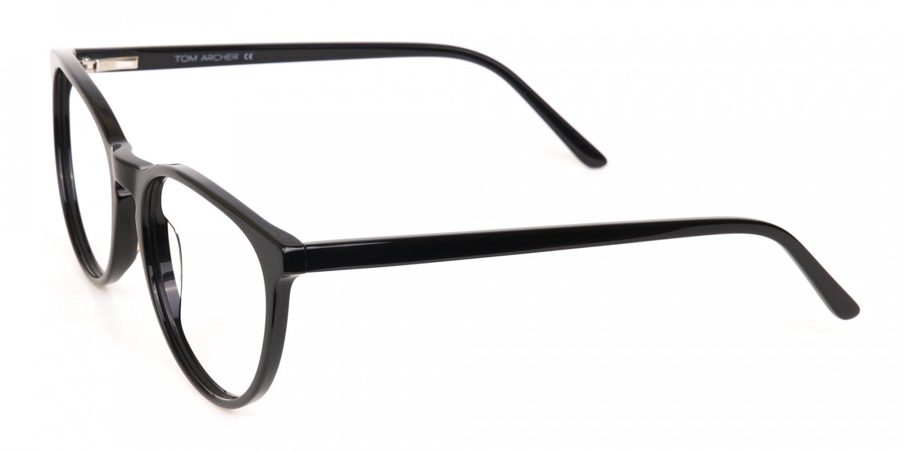 Black Acetate Round Eyeglasses Frame Unisex-1