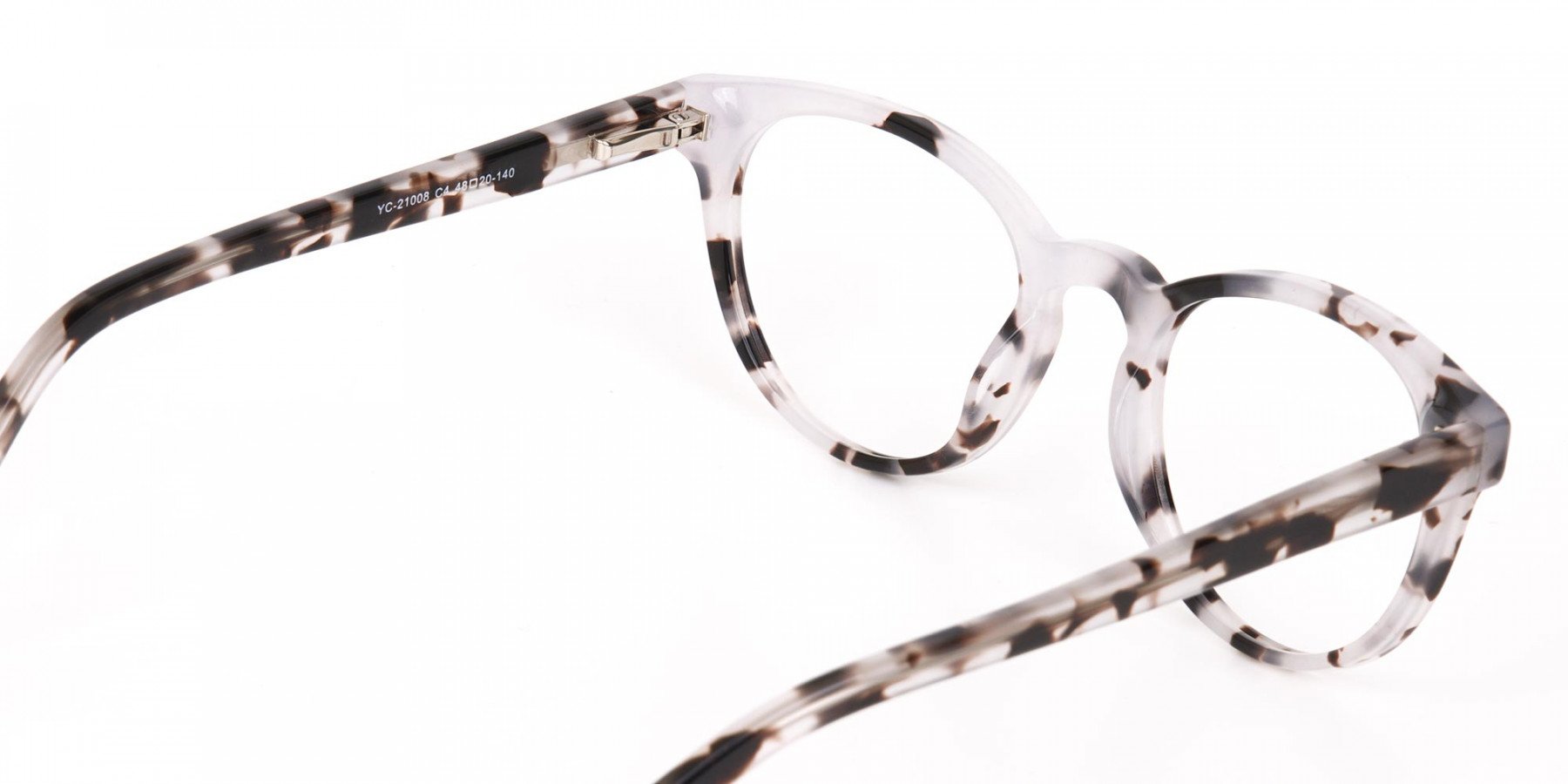 Marble Grey Round Acetate Eyeglasses Unisex-1