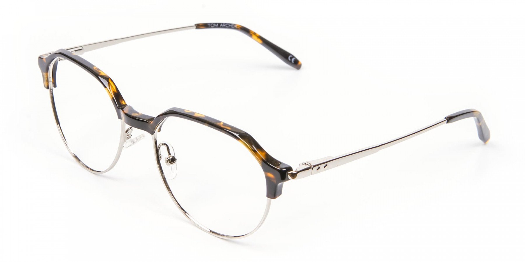 Havana & Tortoiseshell Browline Style Glasses - 1