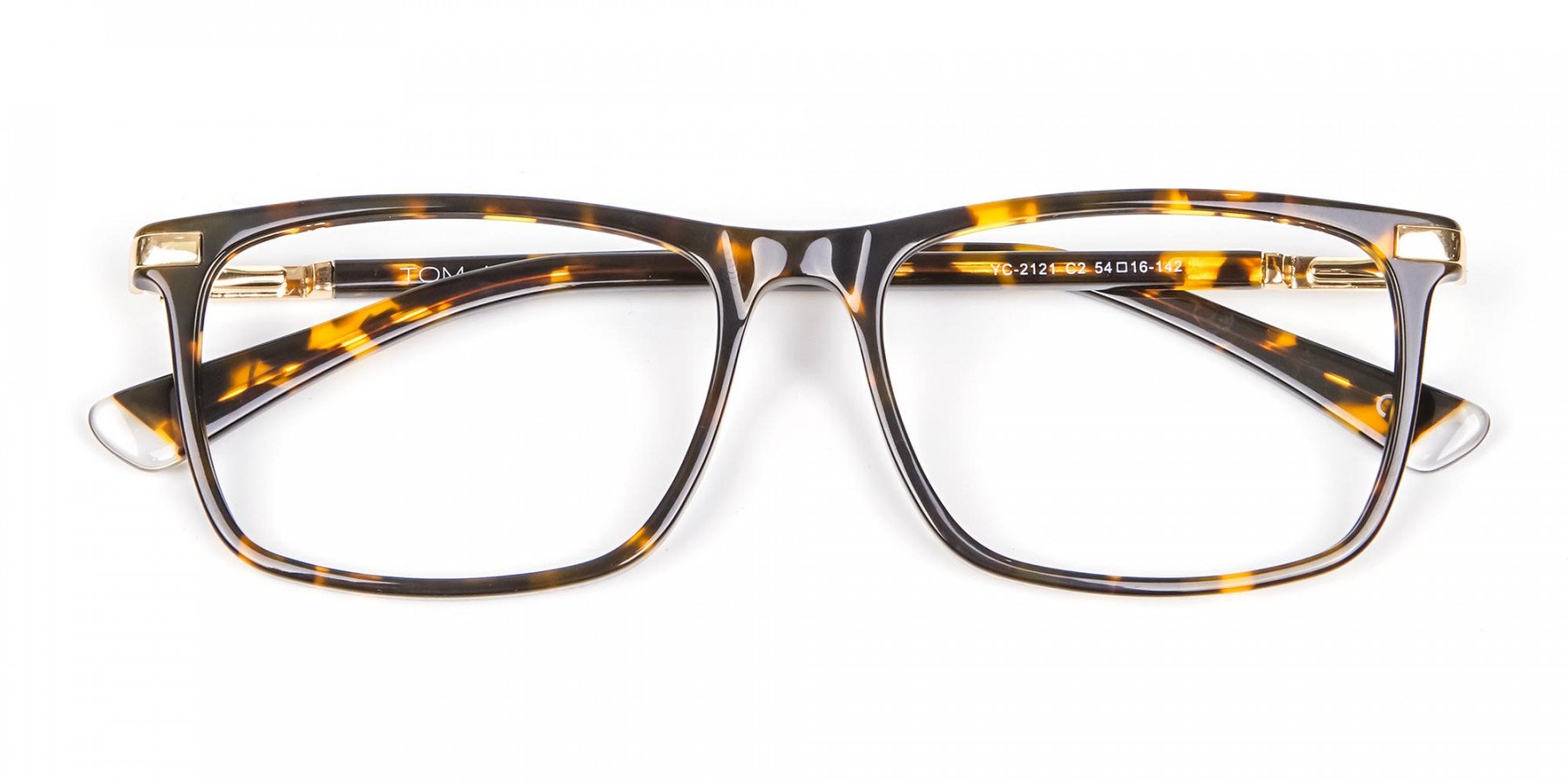 Tortoiseshell Glasses with Gold Hinge - 1