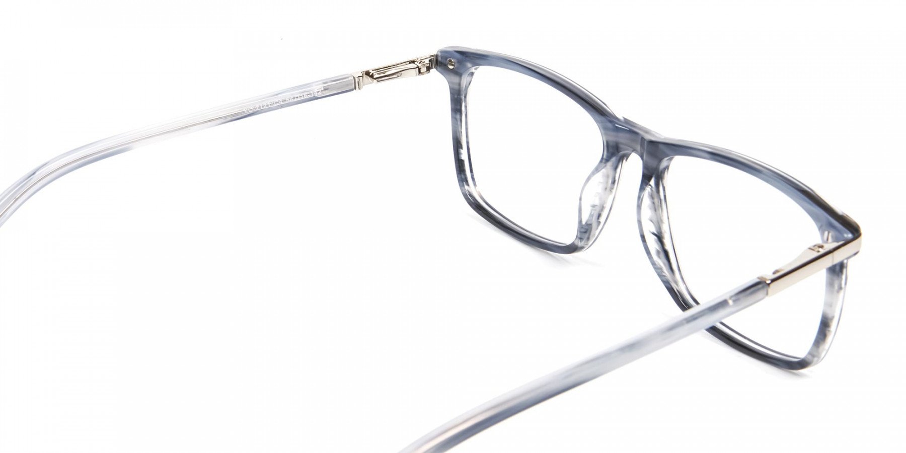 Rectangular Glasses in Grey and Blue - 1