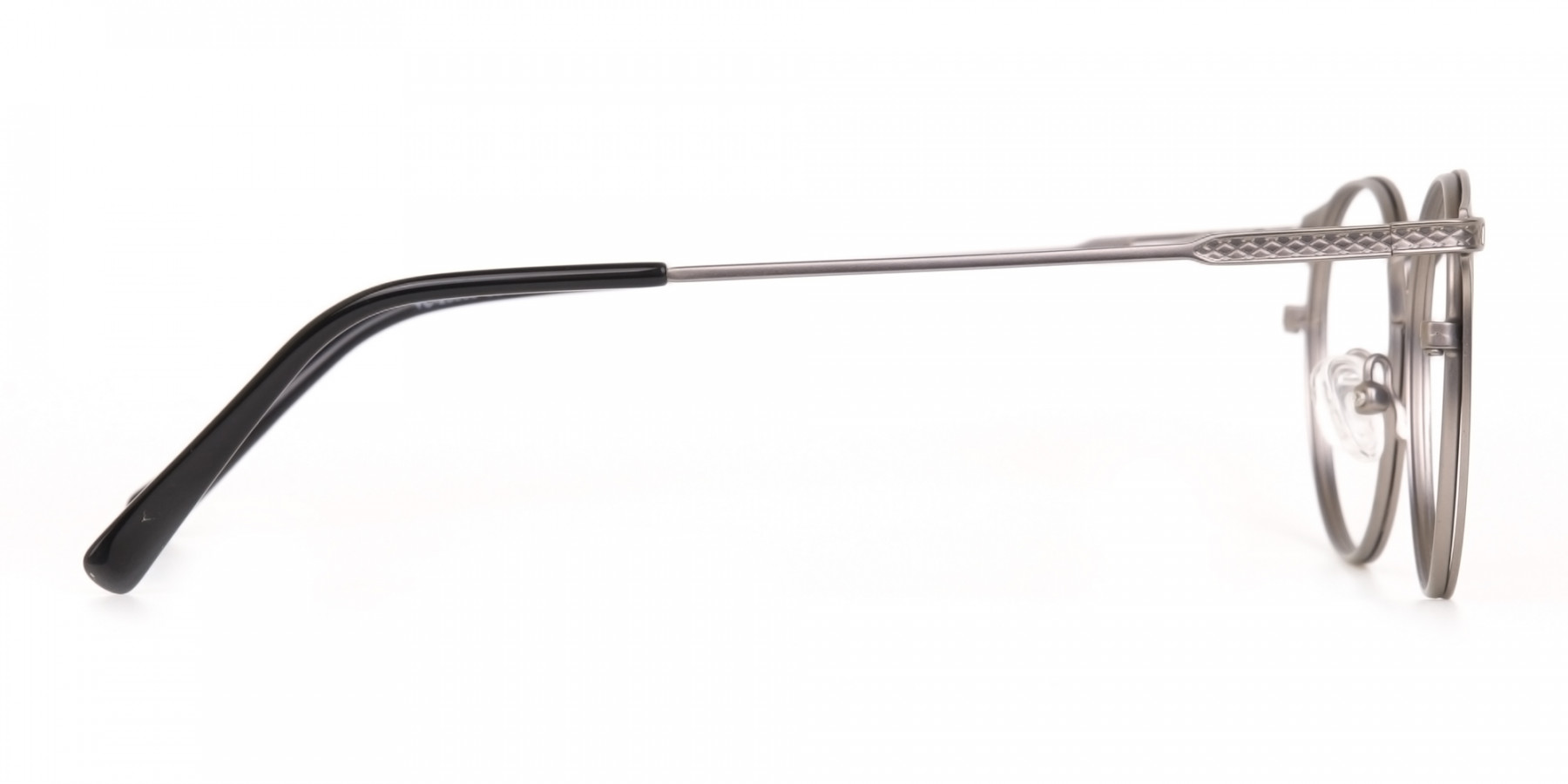 Matte Hunter Green Gunmetal Round Glasses Unisex -1