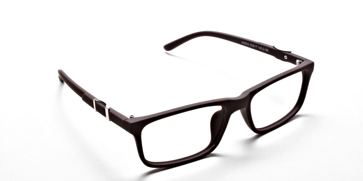 Brown Rectangular Wayfarer Glasses