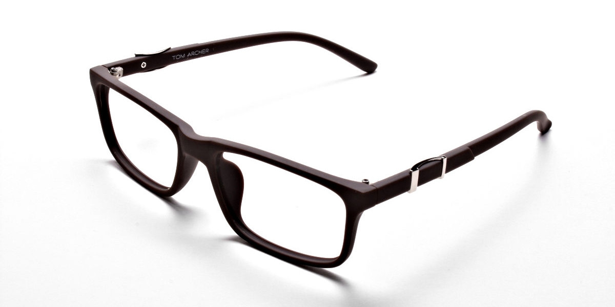 Brown Rectangular Wayfarer Glasses