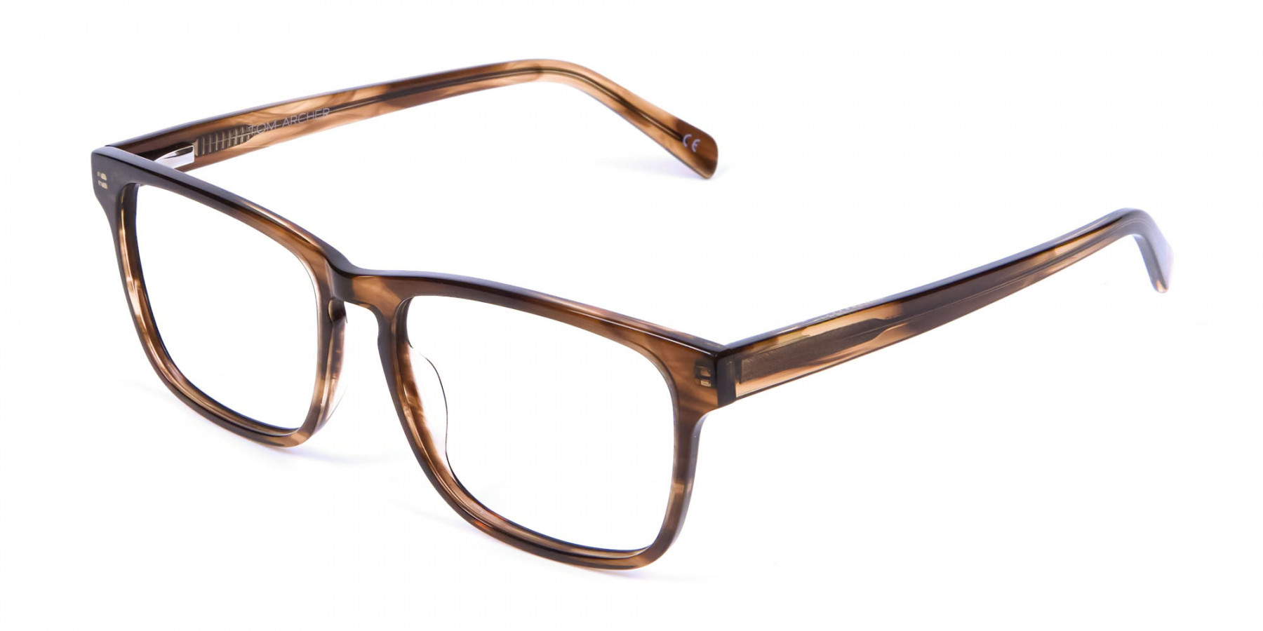 Walnut Brown Glasses in Rectangular