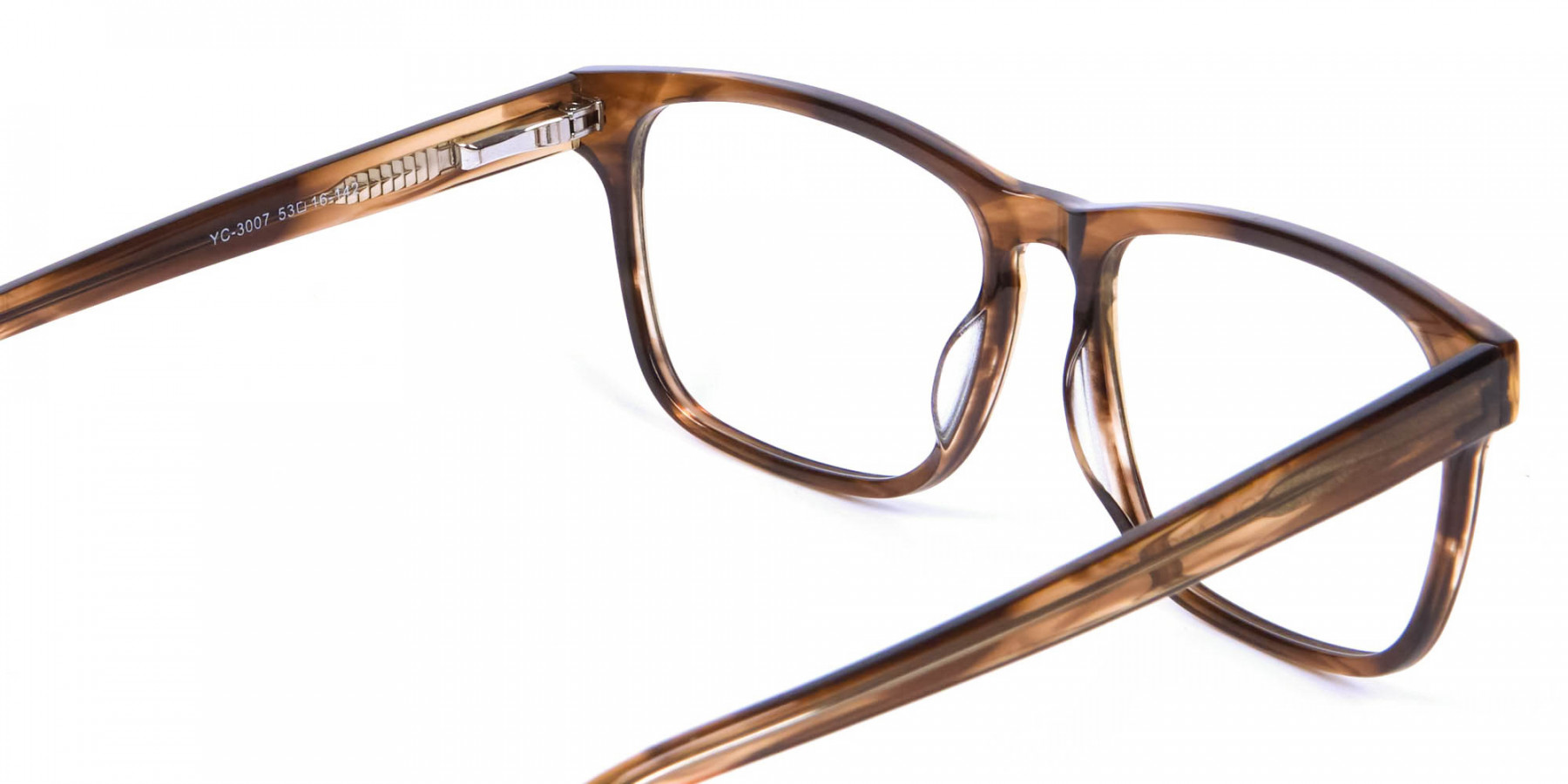Walnut Brown Glasses in Rectangular