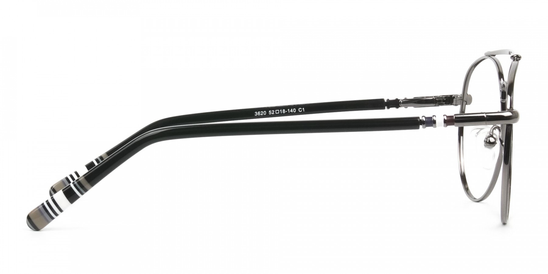 Aviator Gunmetal Black Fine Metal Glasses - 1
