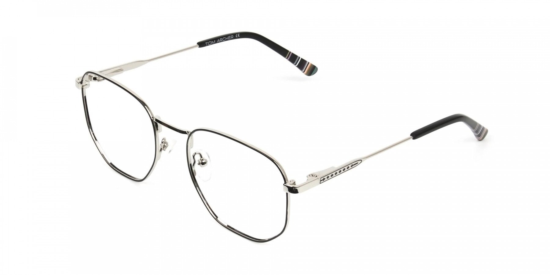 Geometric Black & Silver Spectacles - 1