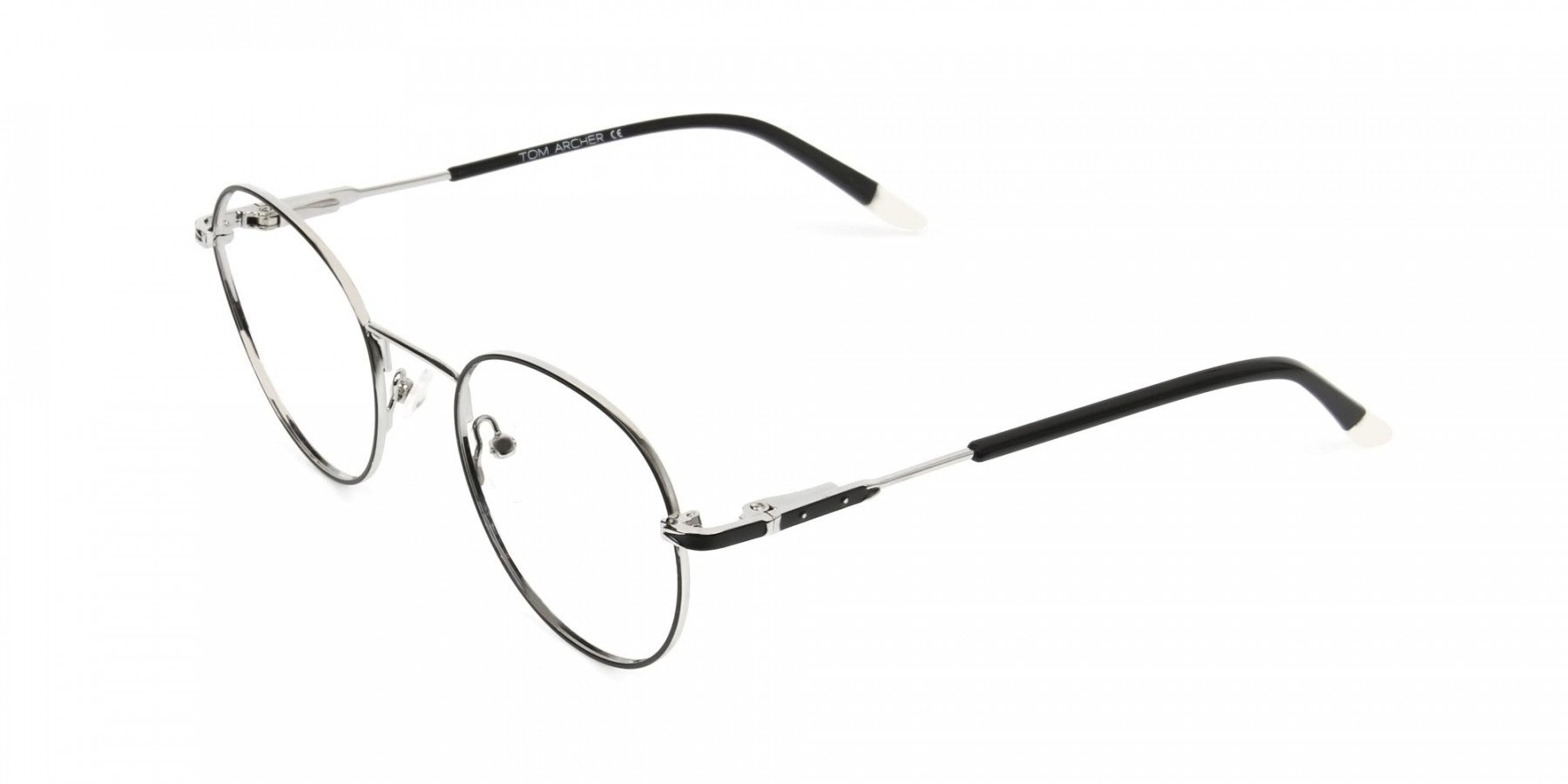 Black & Silver Round Spectacles - 1
