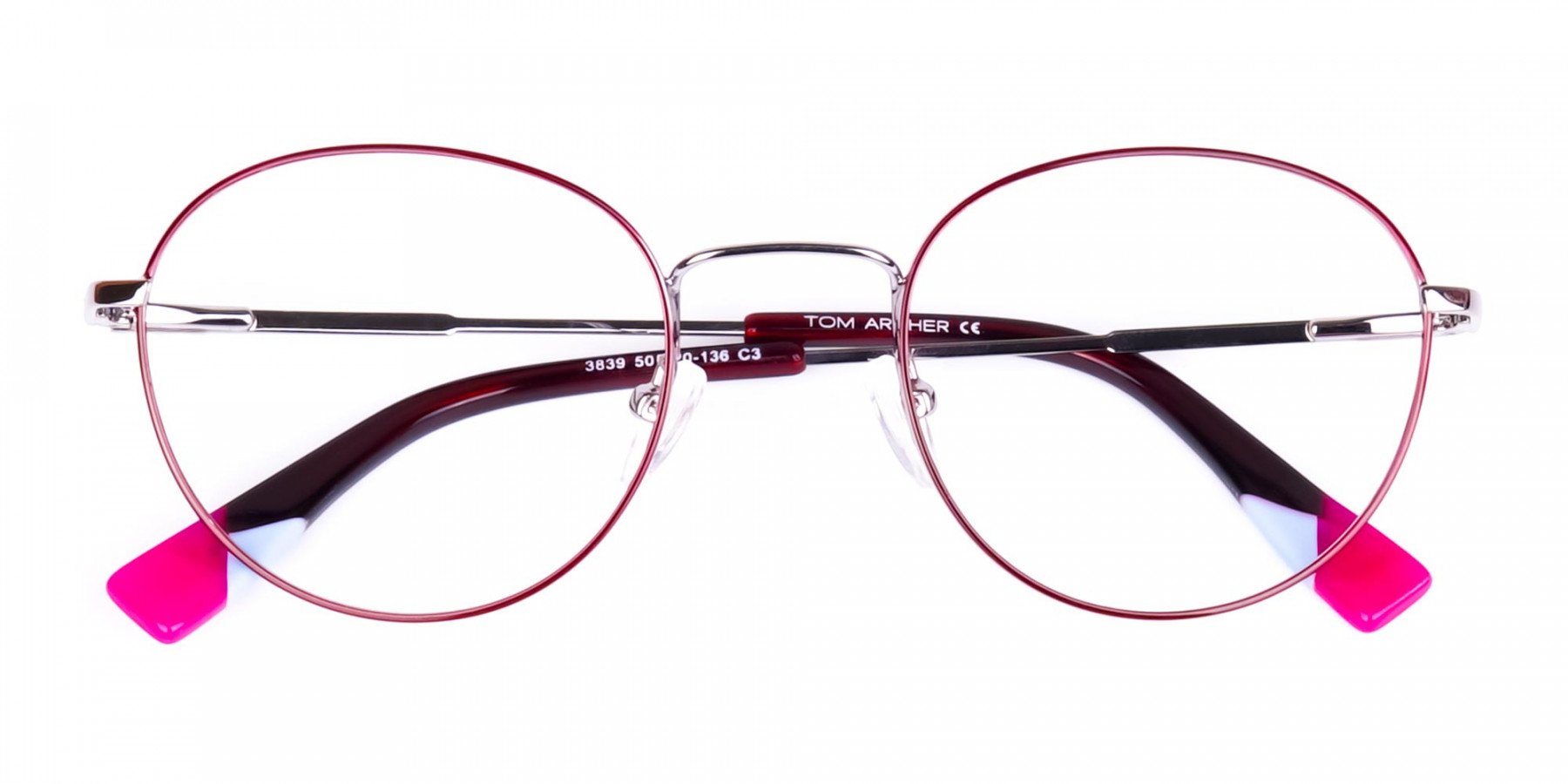 Stylish-Burgundy-and-Silver-Round-Glasses-1