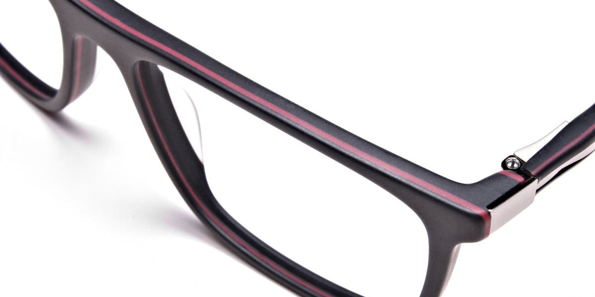 Back & Red Wayfarer Eyeglasses