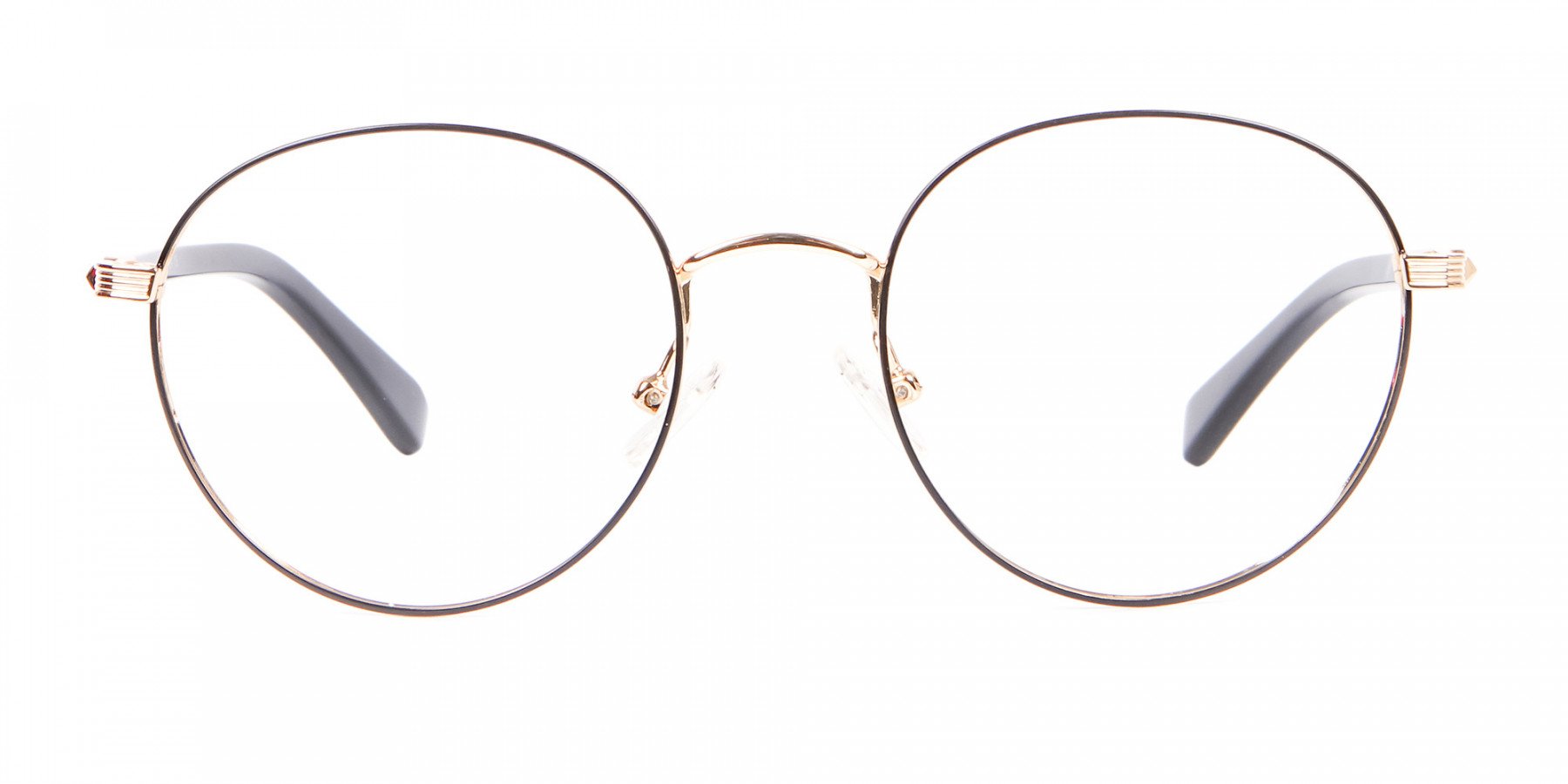 Round Gold Metal Eyeglasses Frame - 1