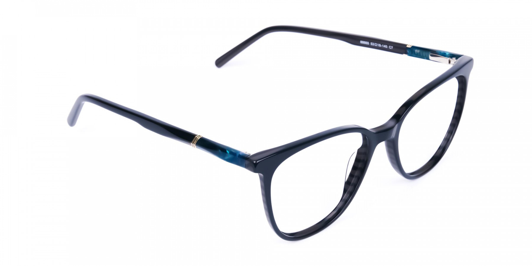 teal cat eye glasses - 1