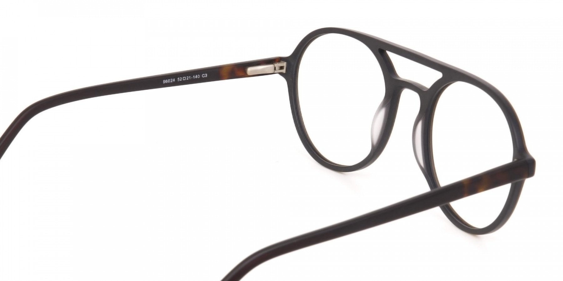Oak Brown and Tortoise Designer Round Eyeglasses-1