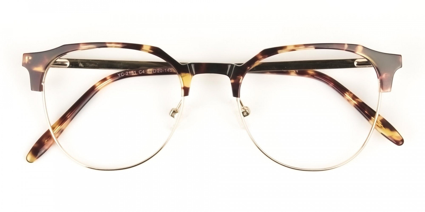 Clubmaster Glasses Tortoise & Gold  - 1