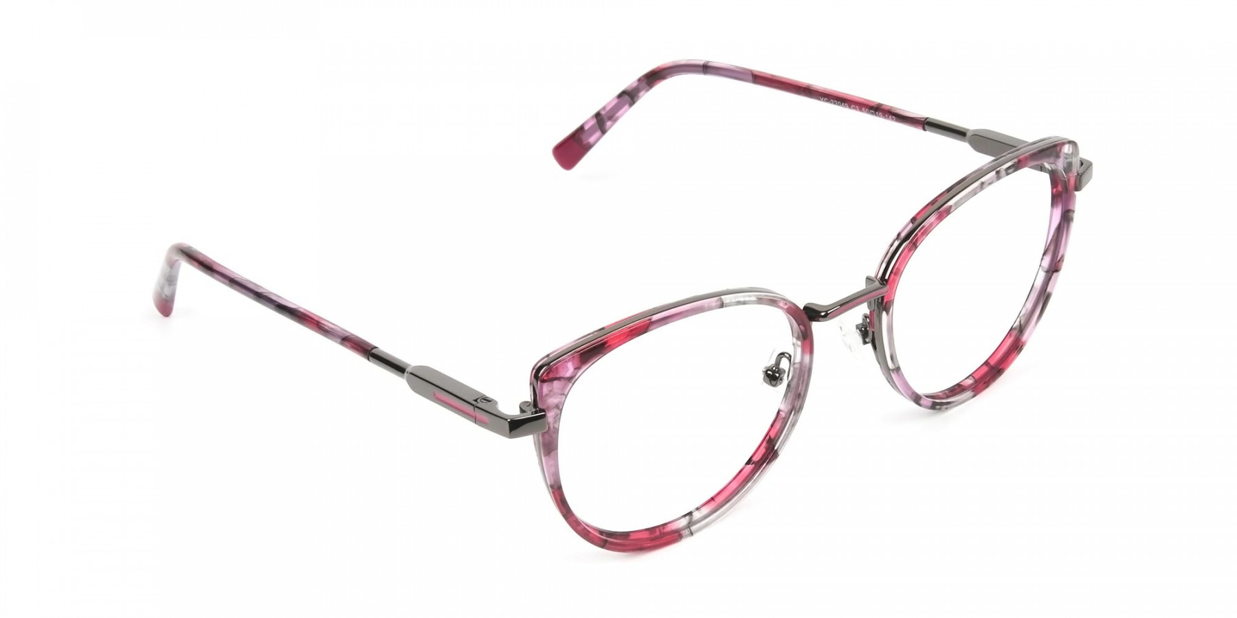 Red Tortoise Cat-Eye Glasses in Round - 1