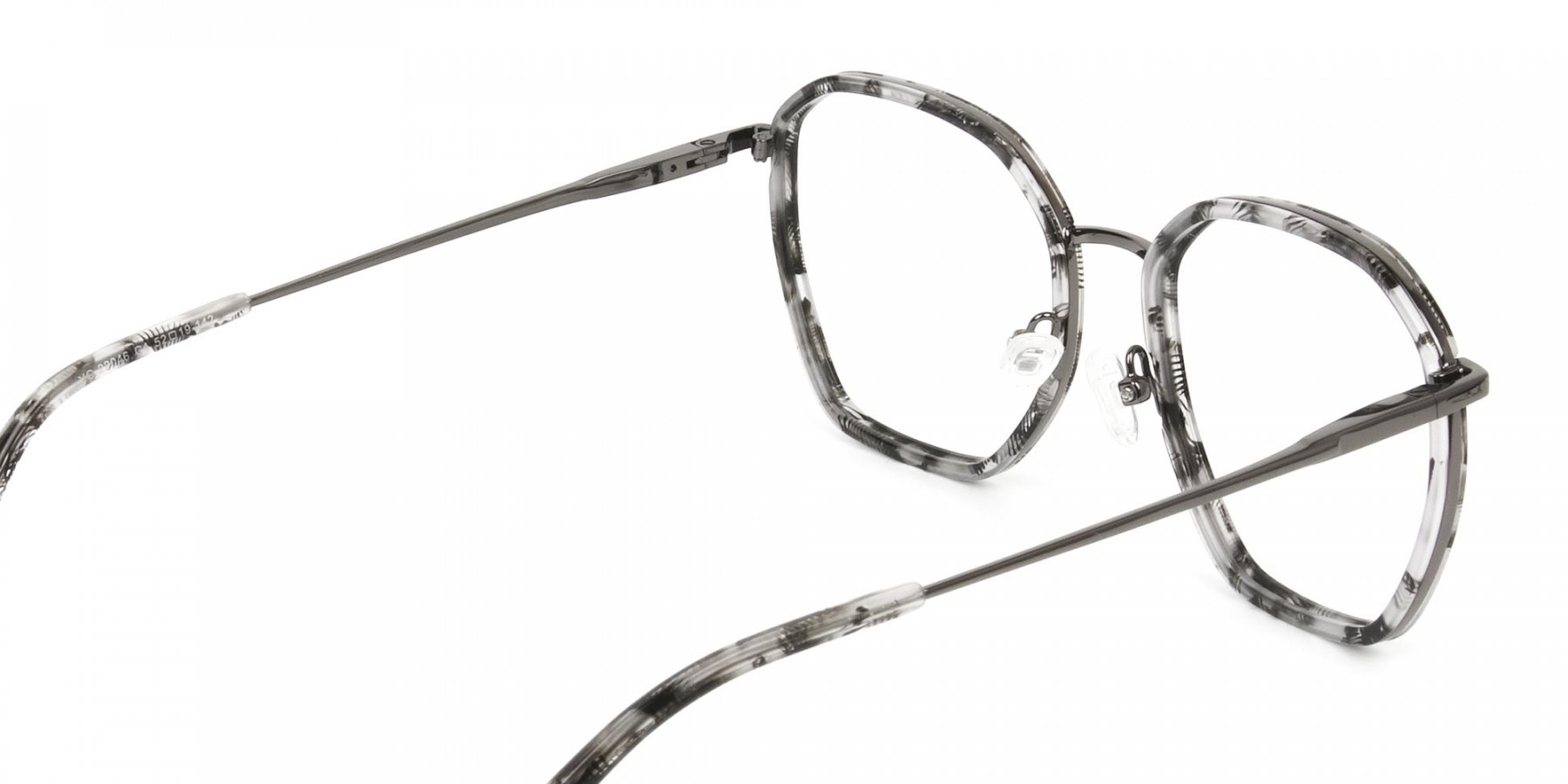 Gunmetal Grey Tortoiseshell Octagon Glasses - 1