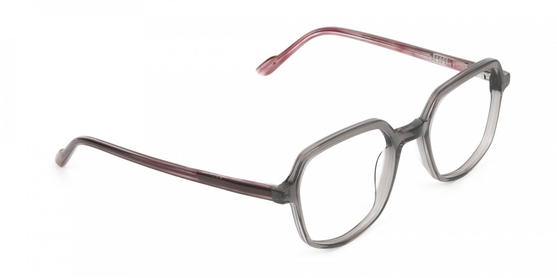 Geometric Heptagon Glasses in Grey Red - 1