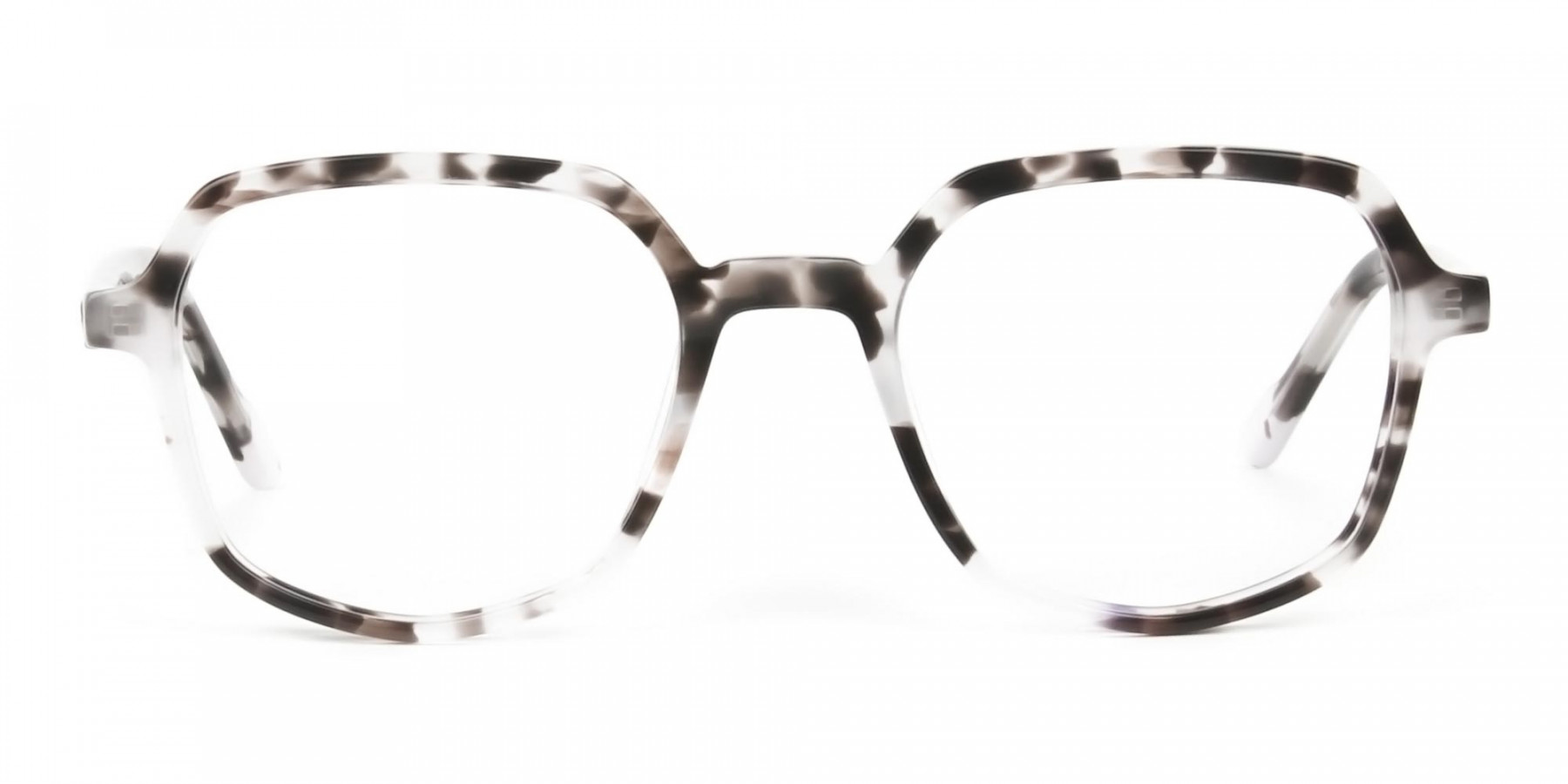 Spotty Black Heptagon Glasses - 1