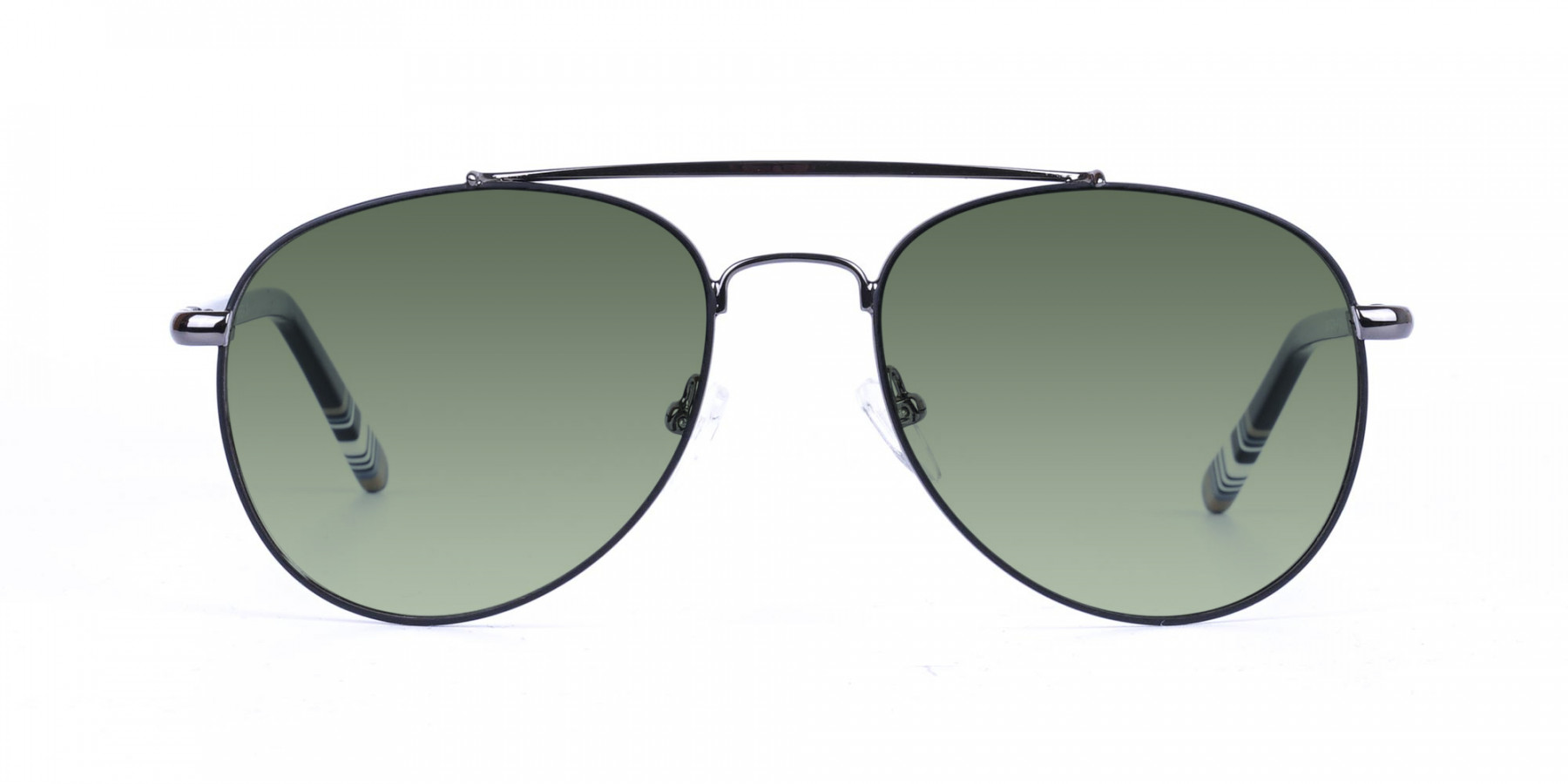 Gunmetal Black Aviator Green Tinted Sunglasses | Specscart.®