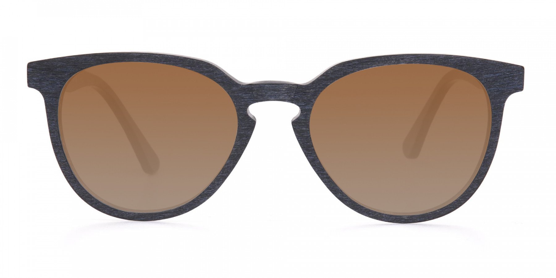 Black Wood Sunglasses with Dark Brown Tint - 3