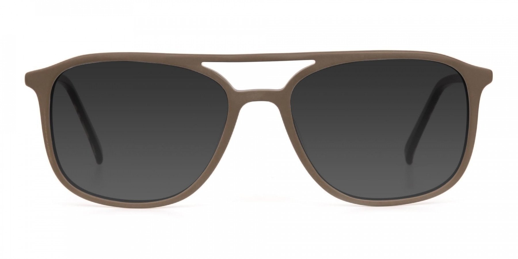 Brown Frame Sunglasses with Dark Grey Tint - 3