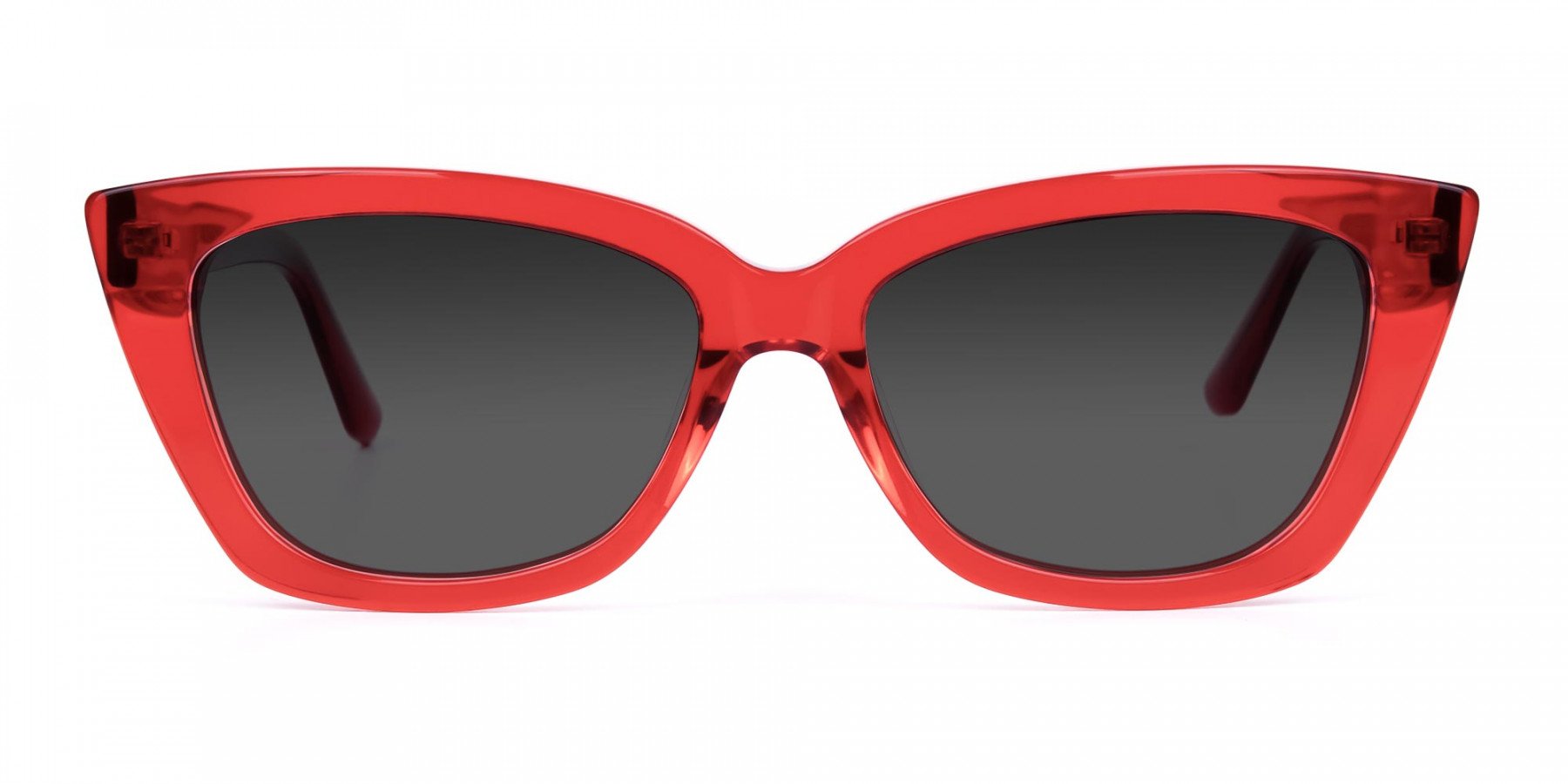 Cherry Red Big Cat Eye Sunglasses With Grey Tint Specscart ®