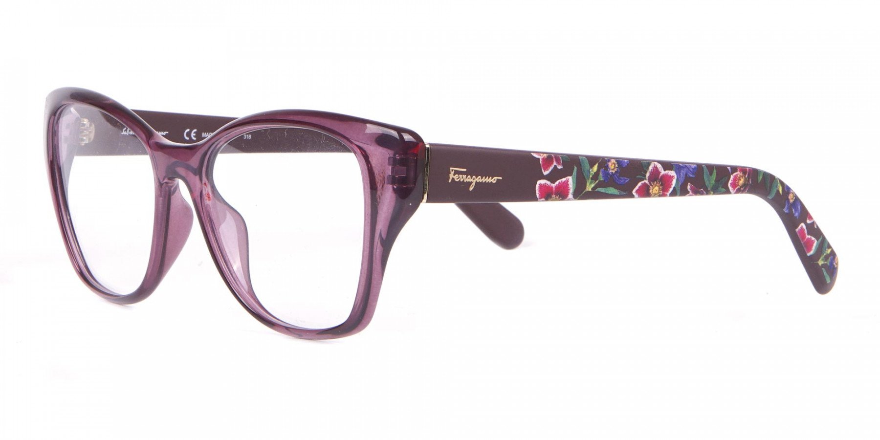 Salvatore Ferragamo SF2827 Cateye Wayfarer Glasses Purple-1