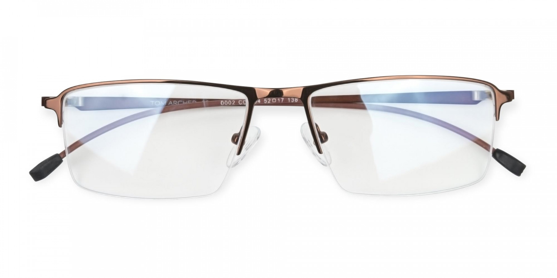 Brown Semi-Rim Glasses with Spring Hinges-1