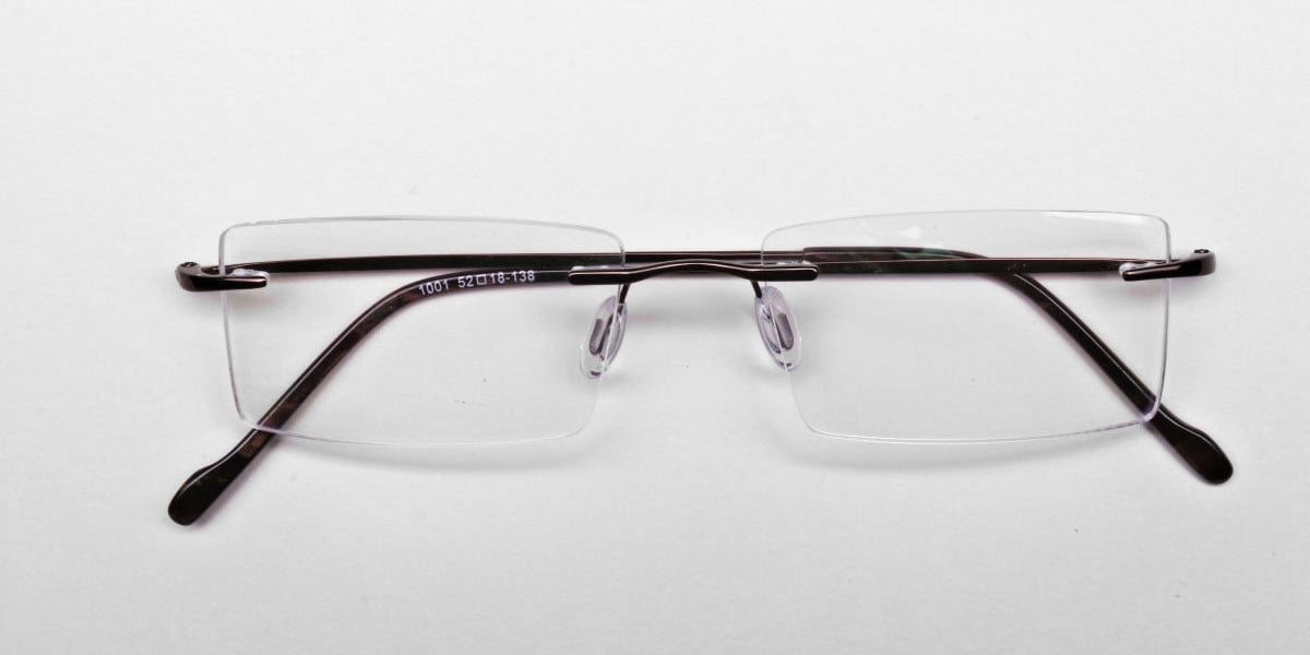 Rimless Glasses in Brown for Men & Women- 1