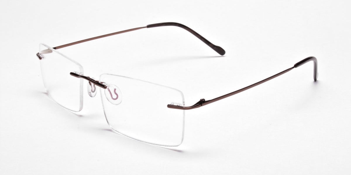 Rimless Glasses in Brown for Men & Women -1