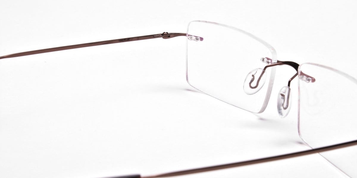 Rimless Glasses in Brown for Men & Women -1