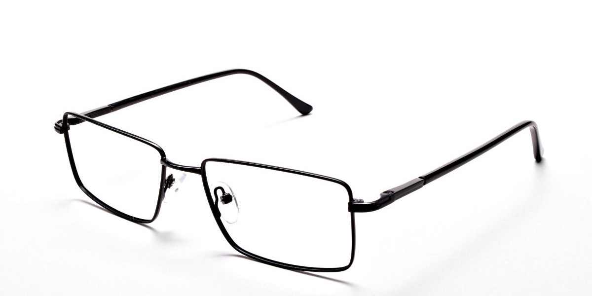 Black Full Rim Metal Glasses - 1