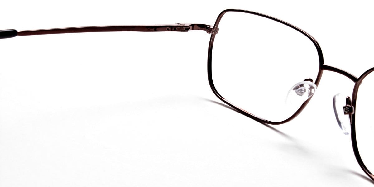 Rectangular Eyeglasses in Brown, Eyeglasses - 1