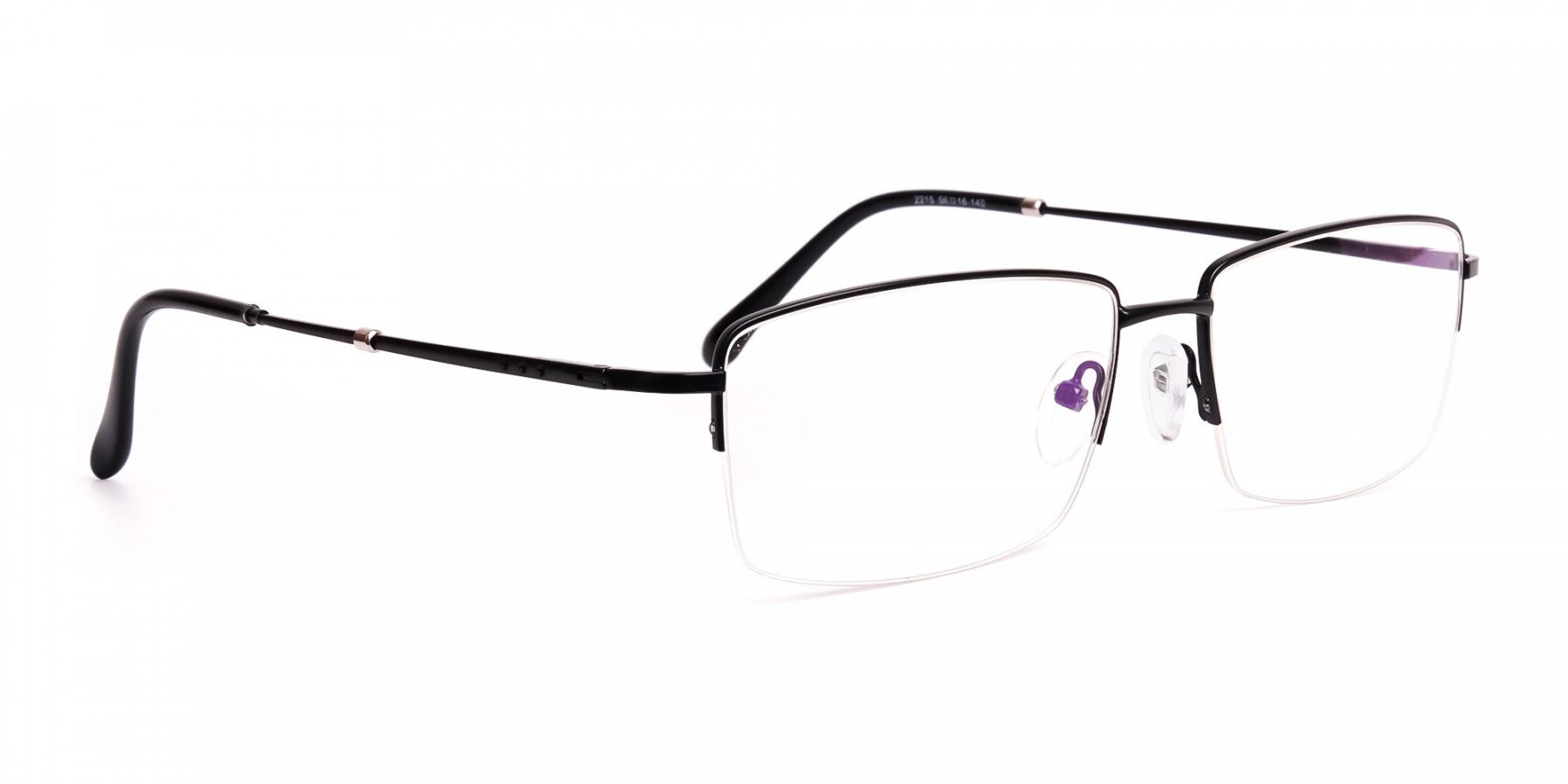 black-rectangular-metal-half-rim glasses-frames-1